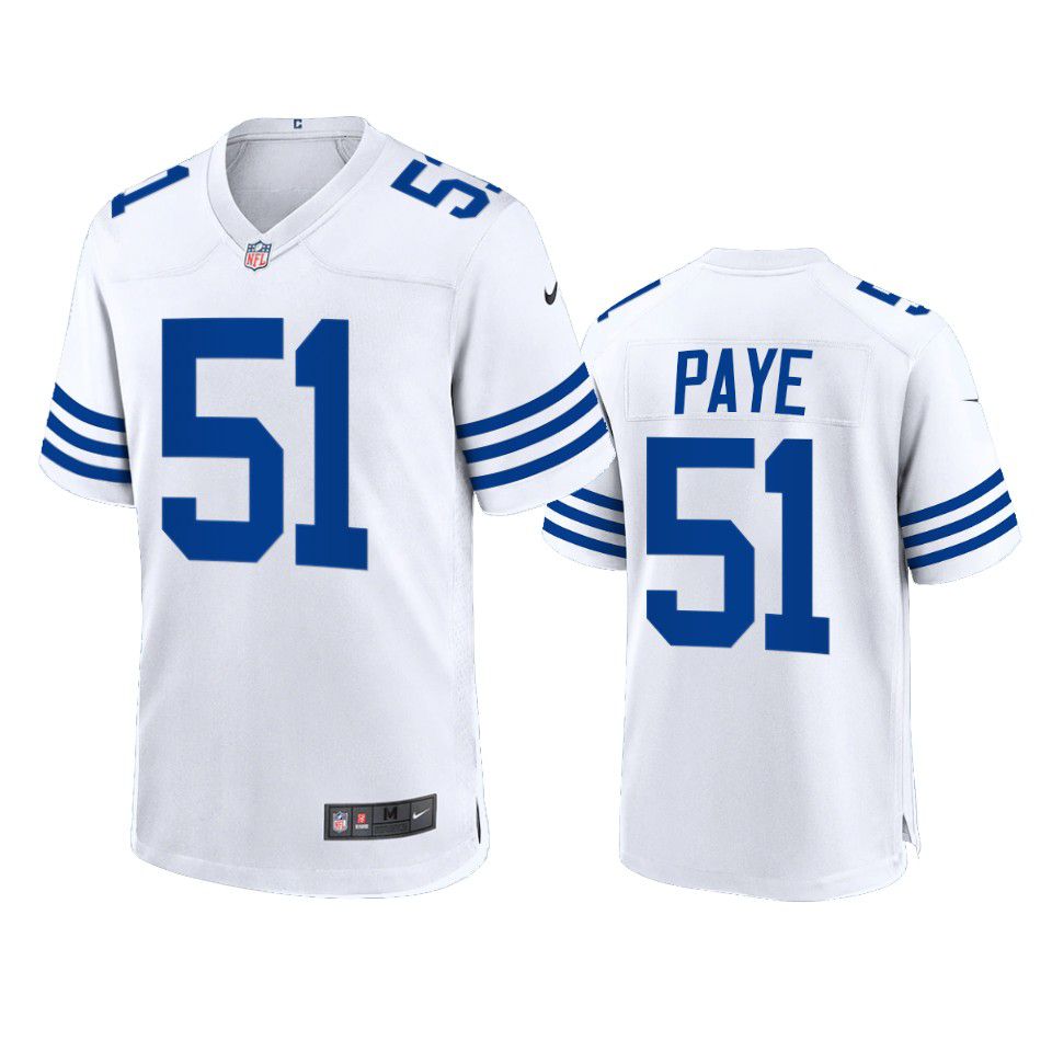 Men Indianapolis Colts #51 Kwity Paye Nike White 2021 Draft Limited NFL Jersey
